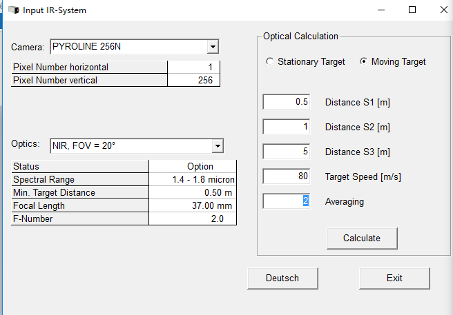 德國DIAS紅外掃描熱像儀PYROLINE視場角FOV計(jì)算